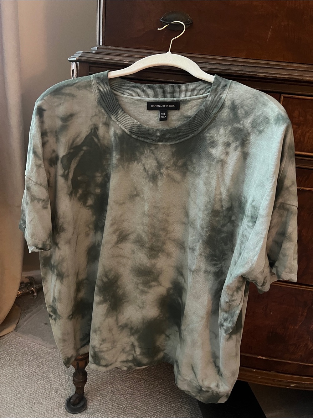 Banana Republic Women's Sage and Olive Tie-Dye Crewneck Sweater